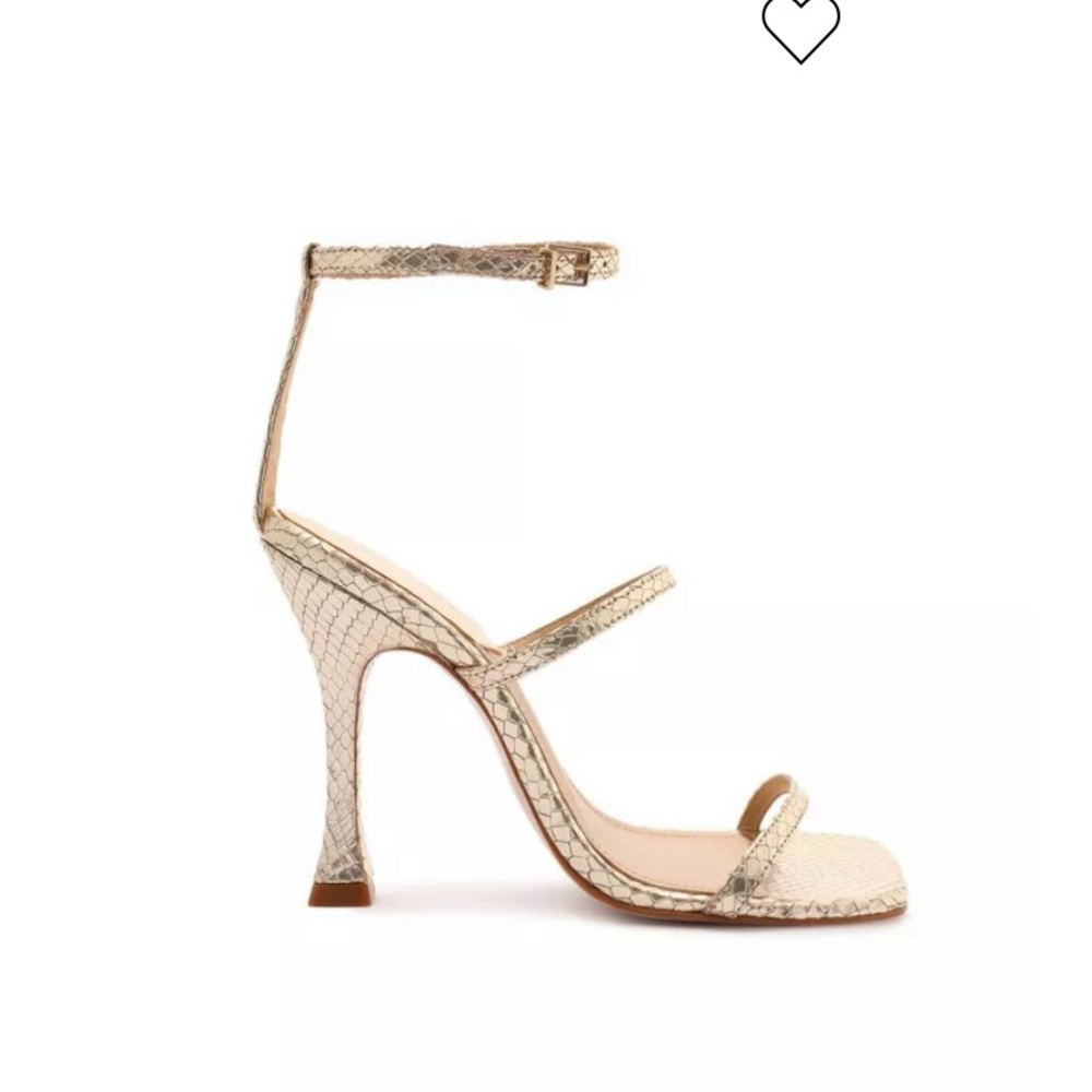 SCHUTZ Gold Strappy Heels - Picture 9 of 9